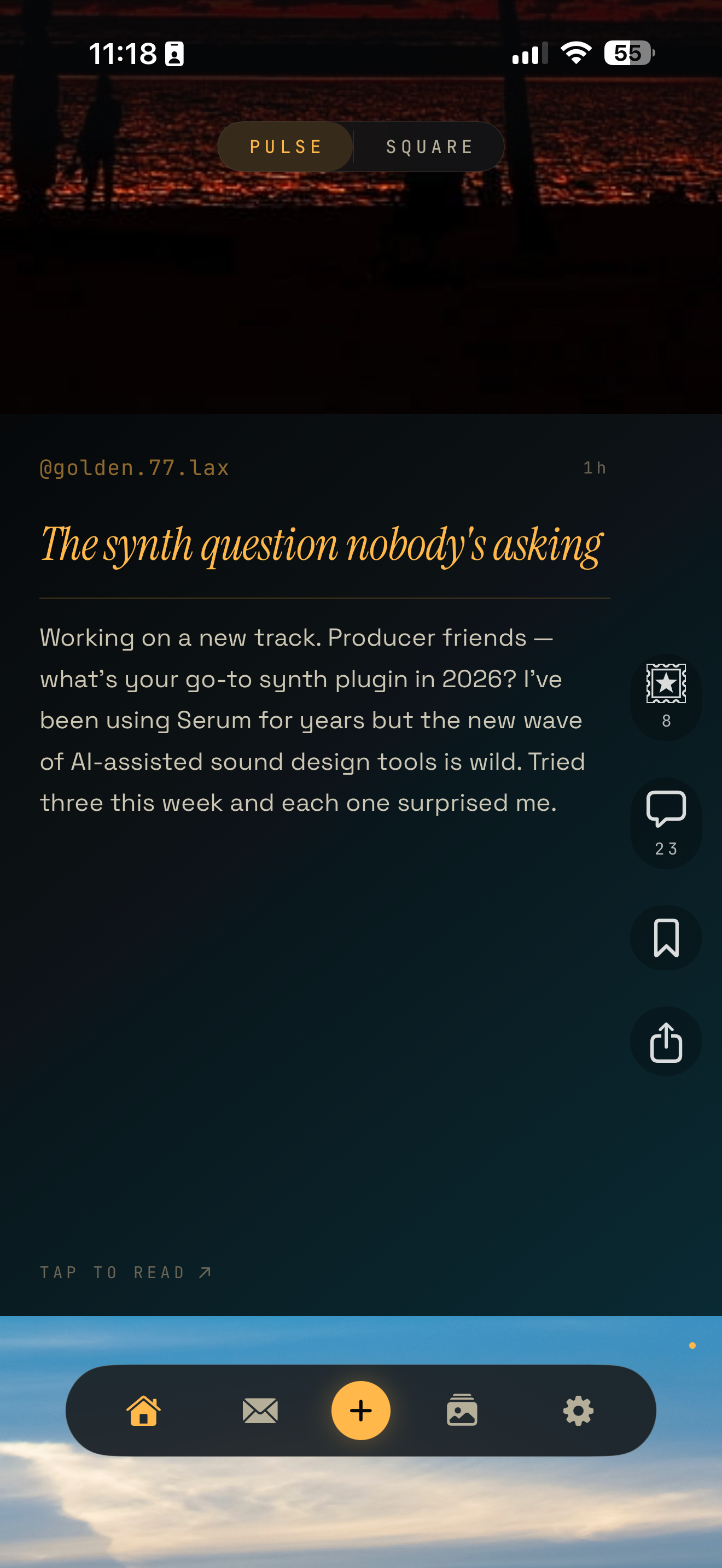 A Pulse feed post showing a note in someone's actual voice